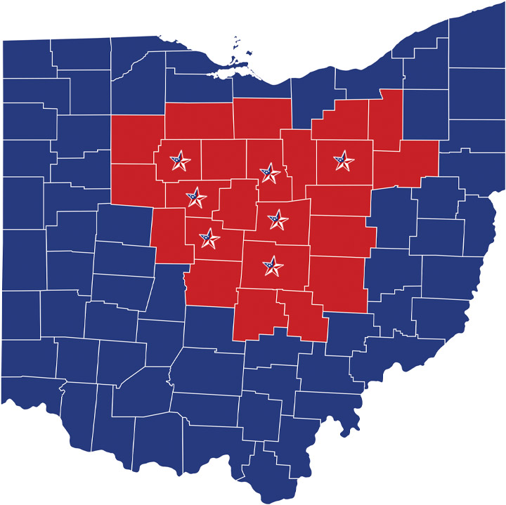 Freedom Caregivers Ohio Locations Map